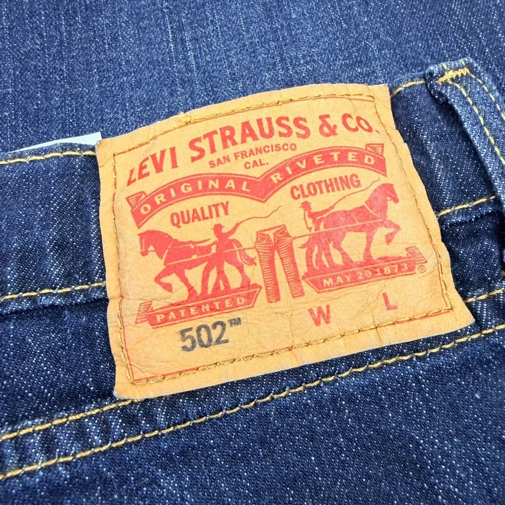 Levis 502 Taper Mens 54x32 Dark Wash Stretch Denim‎ Jeans 59684-0132 NWT